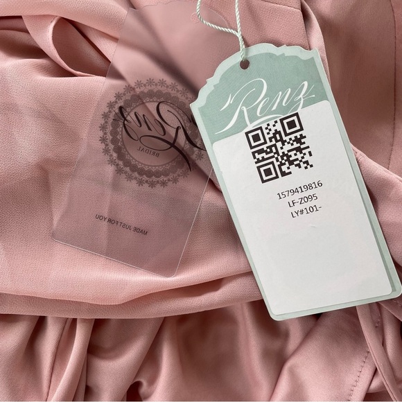 Renz Bridal Women's Dusty Pink Ruffle Formal Maxi Length Dress Size XS, NWT! - Picture 7 of 9